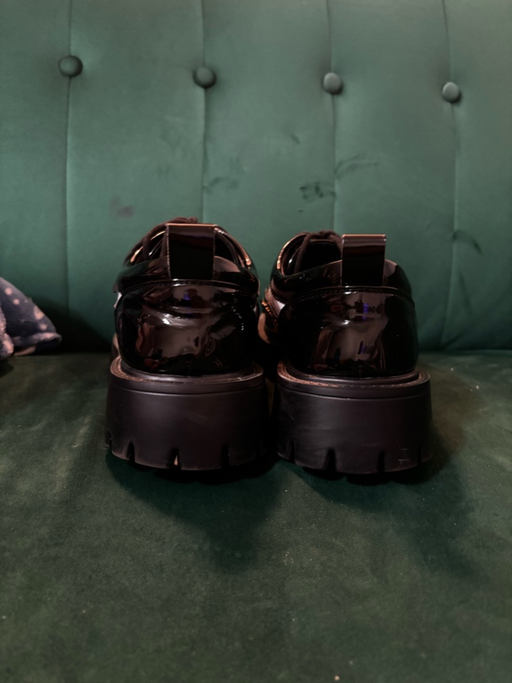 Black & White Studded Platform Brogues - Picture 7 of 8